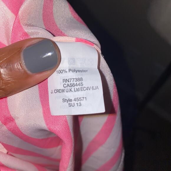 J. Crew Pink Striped Sleeveless Tank Top Women’s Size 8 - Picture 5 of 6